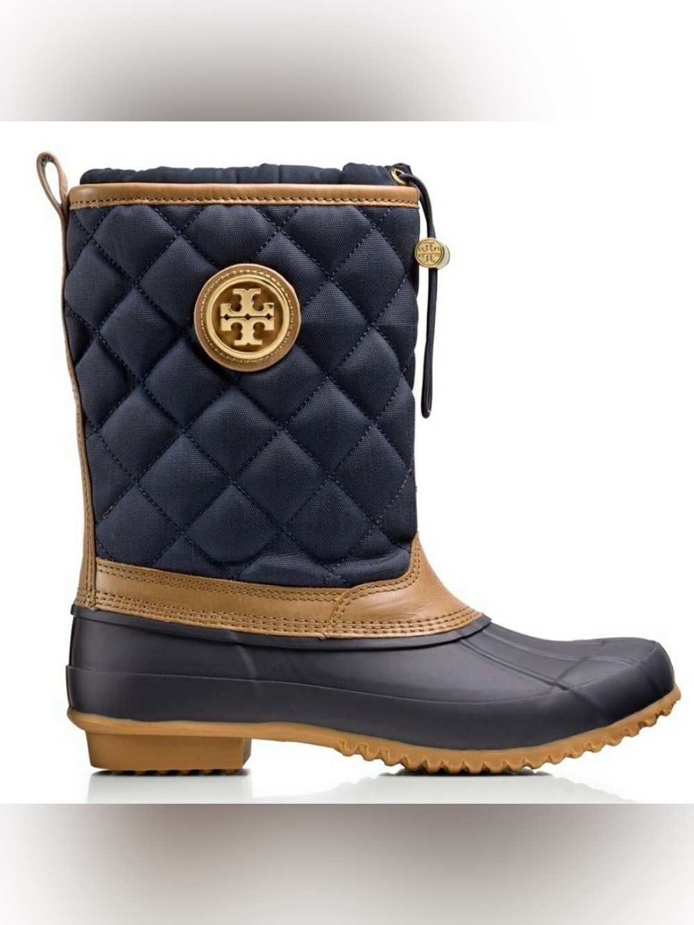 Tory Burch Denai Quilted Rain Boots Size 10